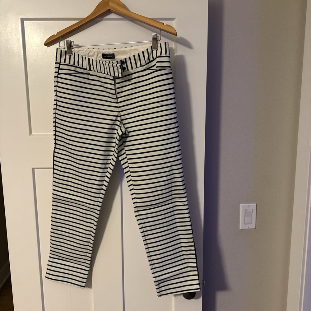 The Limited Black and White Striped Capris